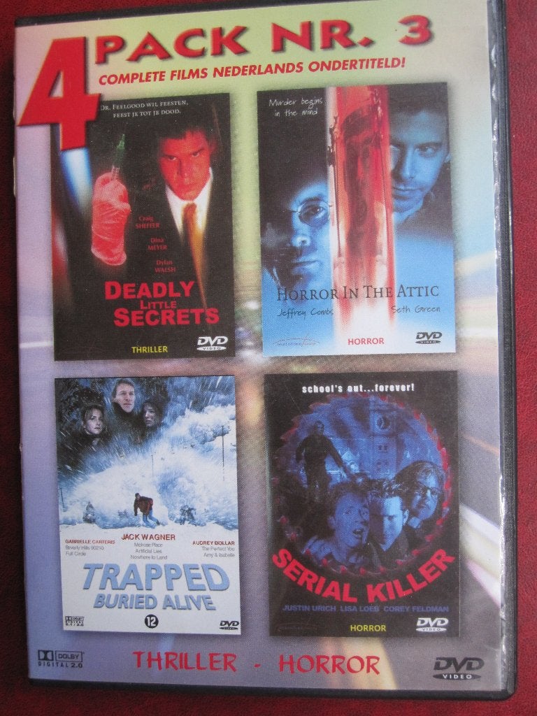 Pack de 4 n 3 (4 films sur 1 DVD), CD & DVD, DVD | Horreur, À partir de 16 ans, Enlèvement ou Envoi, Comme neuf, Autres genres
