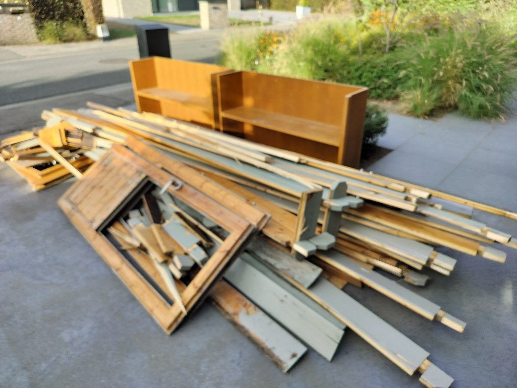 Behandeld hout van tuinhuis, Ophalen, Gebruikt, Hout, Tuinhuis