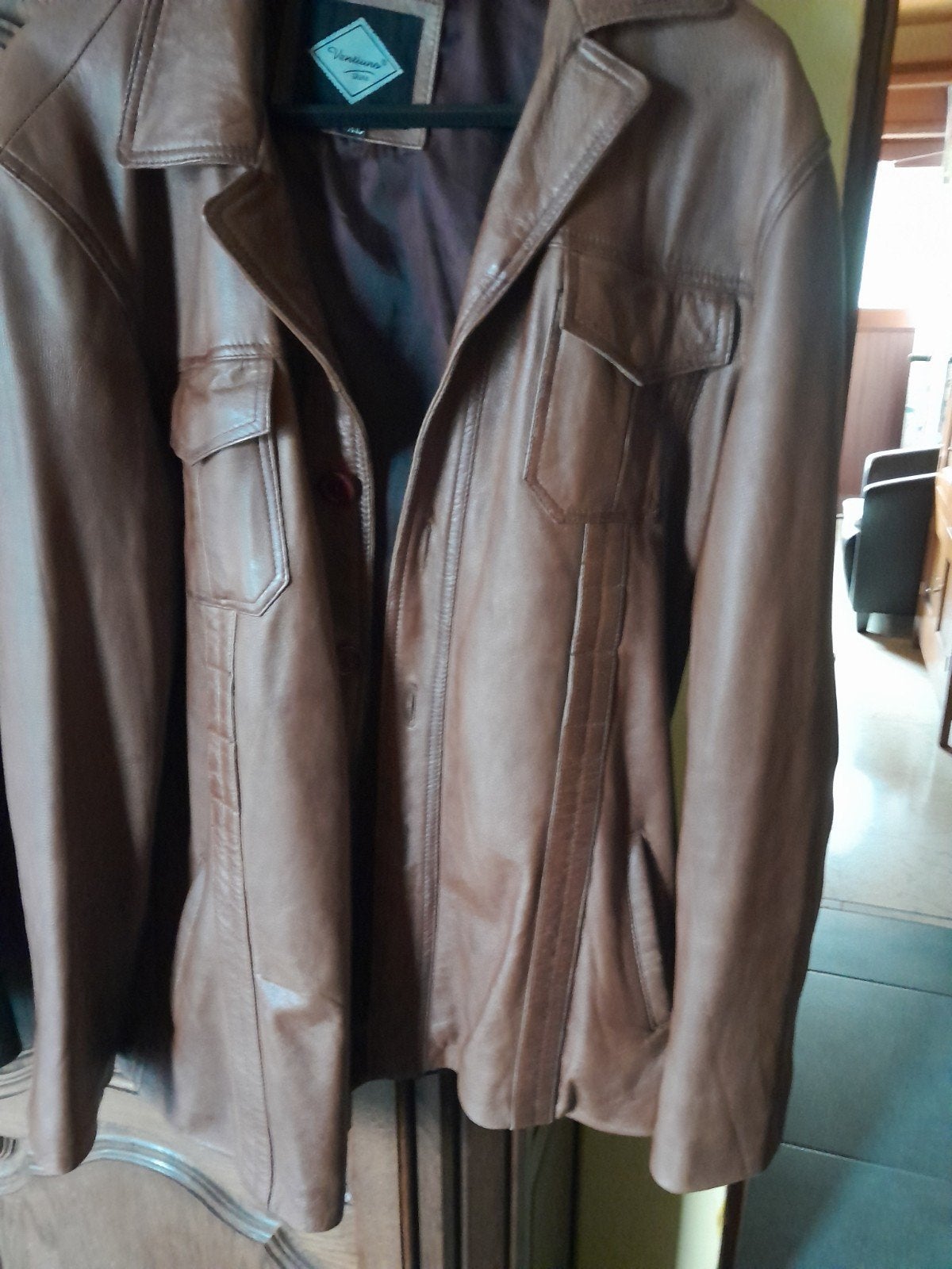 2 lederen vesten, Kleding | Heren, Ophalen, Maat 52/54 (L), On, Beige