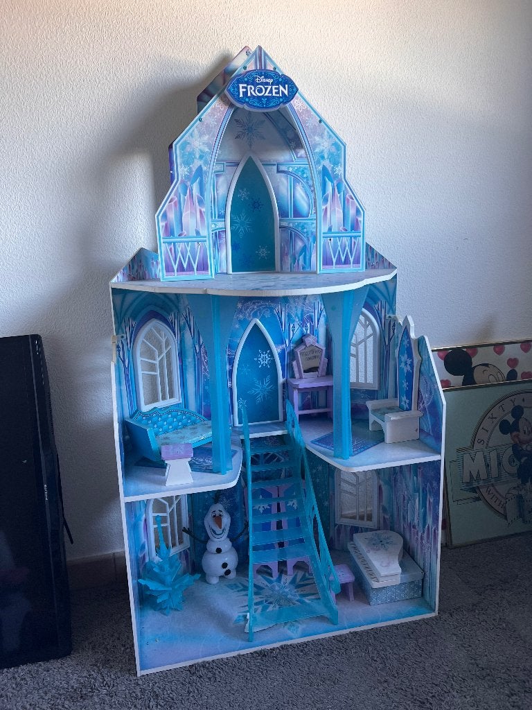 Poppenhuis Frozen ijskasteel (Disney), Ophalen, Zo goed als nieuw, Poppenhuis