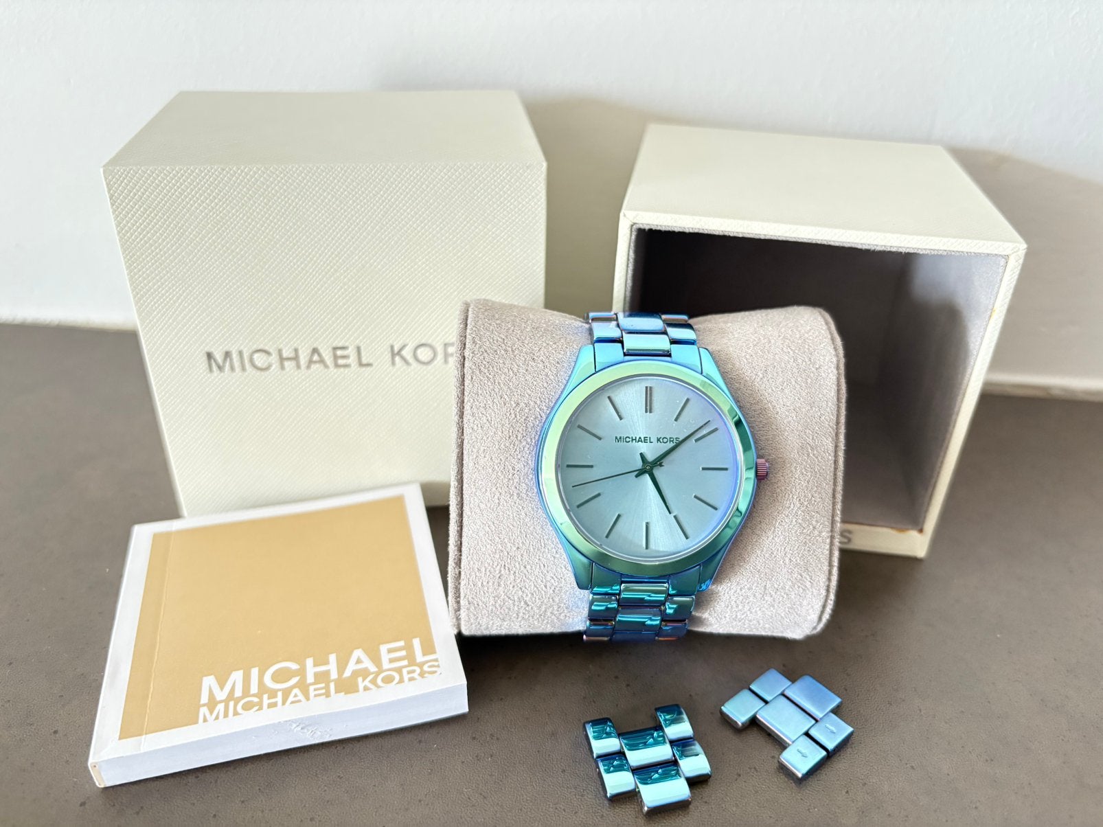 Michael kors horloge blauw, Handtassen en Accessoires, Horloges | Dames, Ophalen of Verzenden, Zo goed als nieuw, Polshorloge