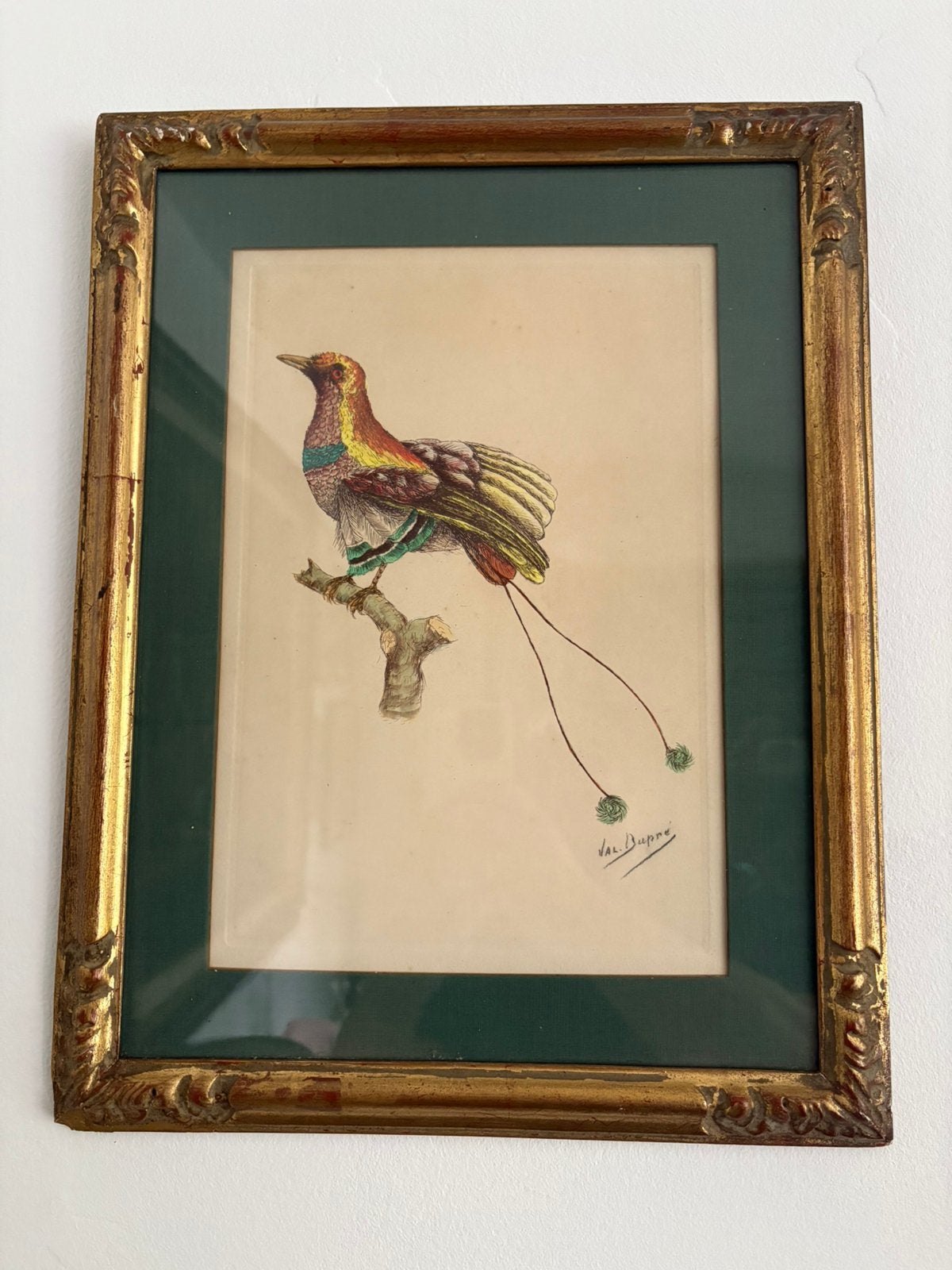 Tekening in mooie gouden kader, Enlèvement