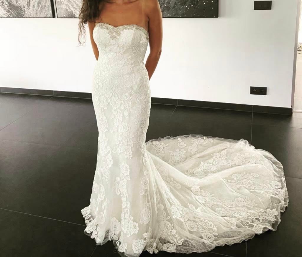 Pronovias trouwjurk maat 36 te huur of te koop, Kleding | Dames, Ophalen, Zo goed als nieuw, Wit, Trouwjurk