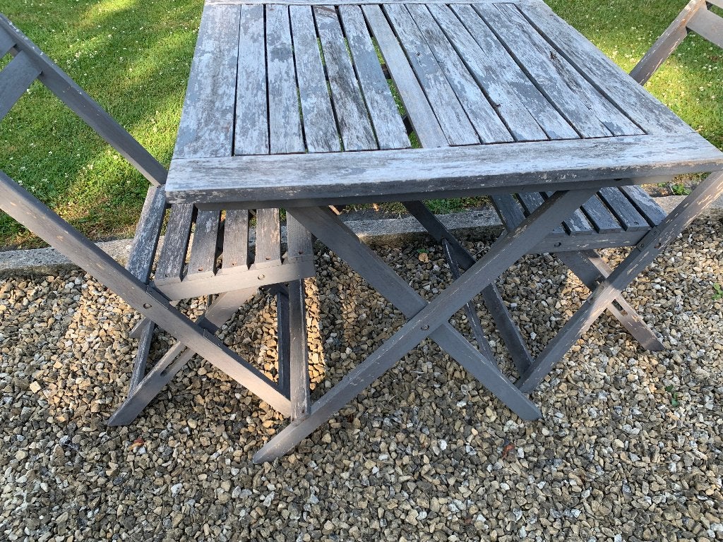 TERRASTAFELTJE IN HOUT, Tuin en Terras, Tuintafels, Ophalen, Gebruikt, Vierkant, Hout