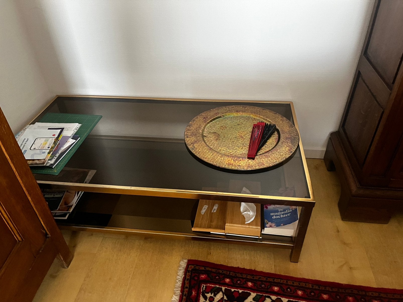Salon tafel /bijzettafeltjes, Huis en Inrichting, Ophalen, Zo goed als nieuw, Glas