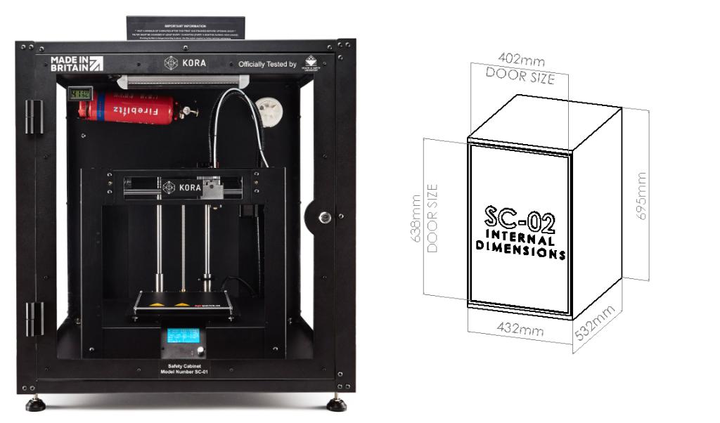 3D-printer veiligheidskast KORA SC-02, Computers en Software, 3D-printerbenodigheden, Gebruikt, Printeraccessoires, Ophalen