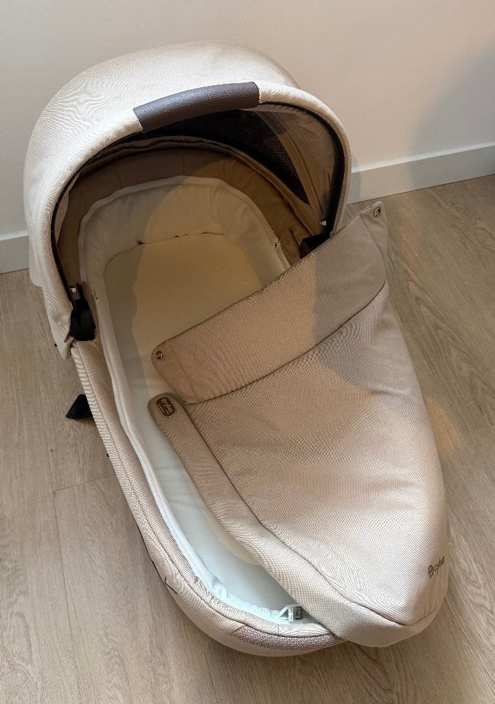 Cybex Draagmand Balios S Lux Almond Beige, Combiwagen, Ophalen, Overige merken, Verstelbare duwstang