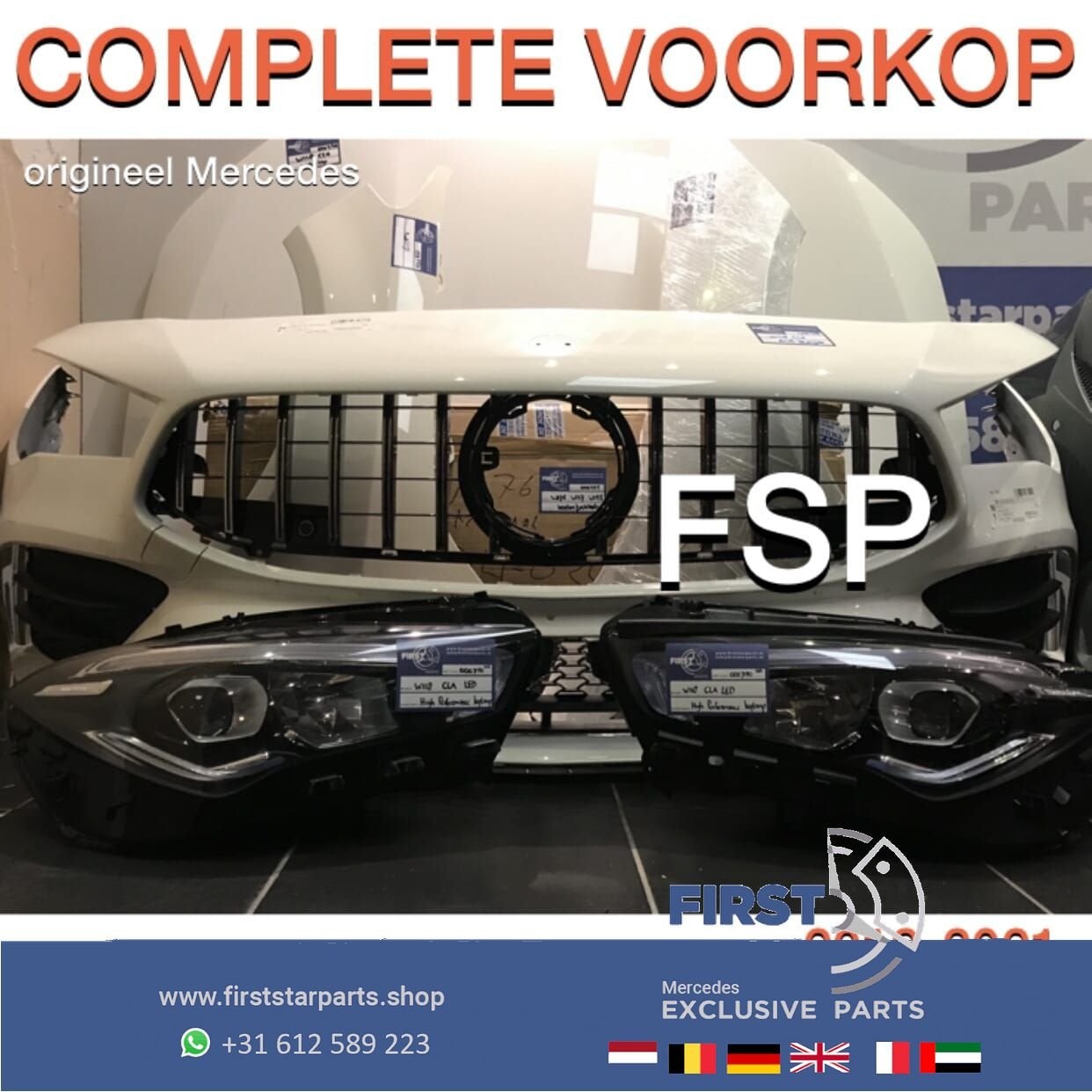 W118 C118 CLA AMG LINE VOORKOP WIT origineel Mercedes 2018-2, Utilisé, -, Avant, -
