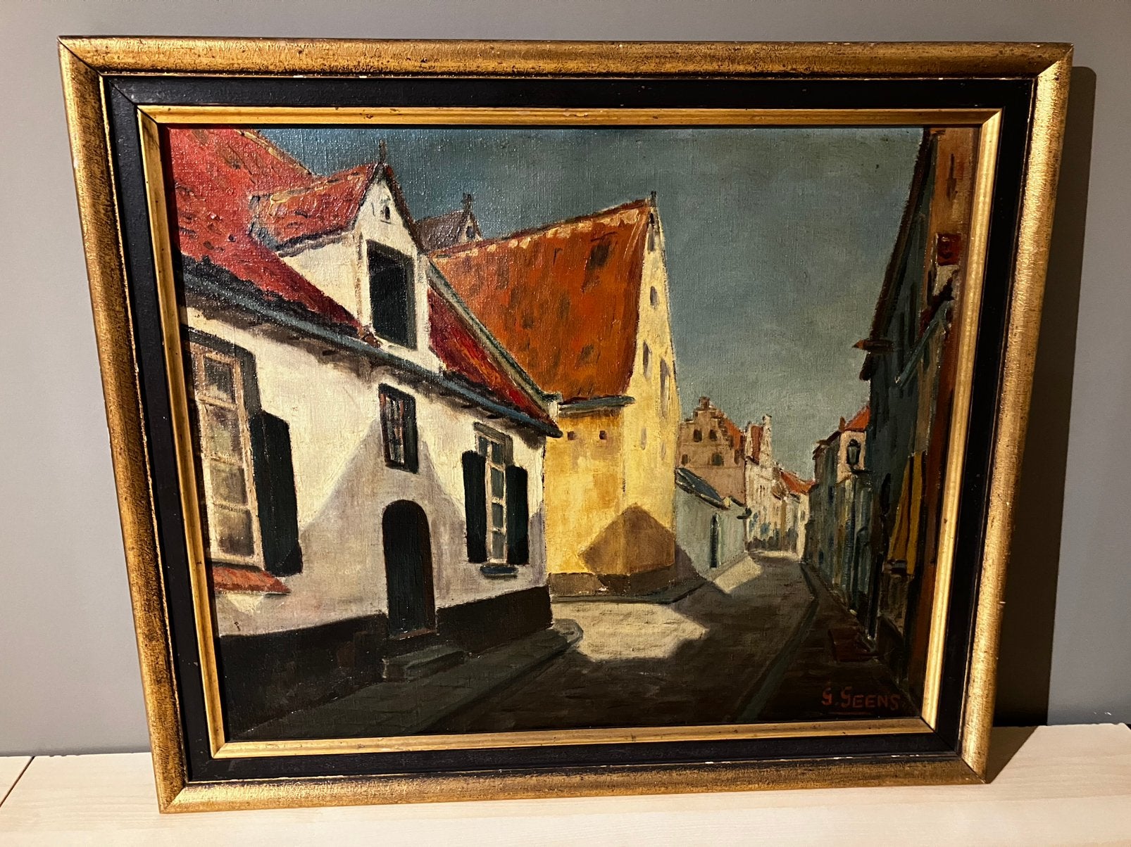 Olieverfschilderij op doek G. Geens, Antiek en Kunst, Ophalen, Doek, Impressionistisch, Gesigneerd