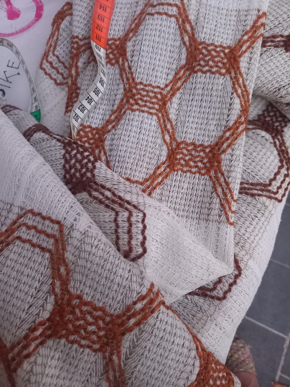Vintage tafelkleed, Huis en Inrichting, Tafelkleden, Ophalen, Linnen, Beige, 208 cm