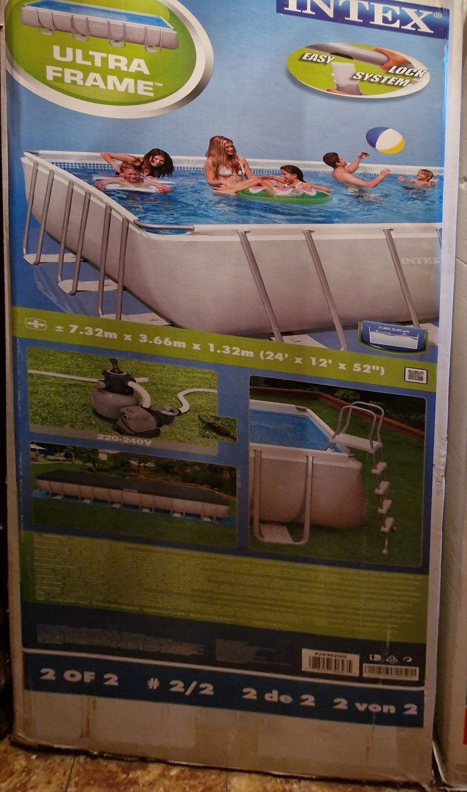 NIEUW!! INTEX rechthoekig zwembad - UTRAFRAME, Ophalen, Nieuw, Rechthoekig, Opzetzwembad