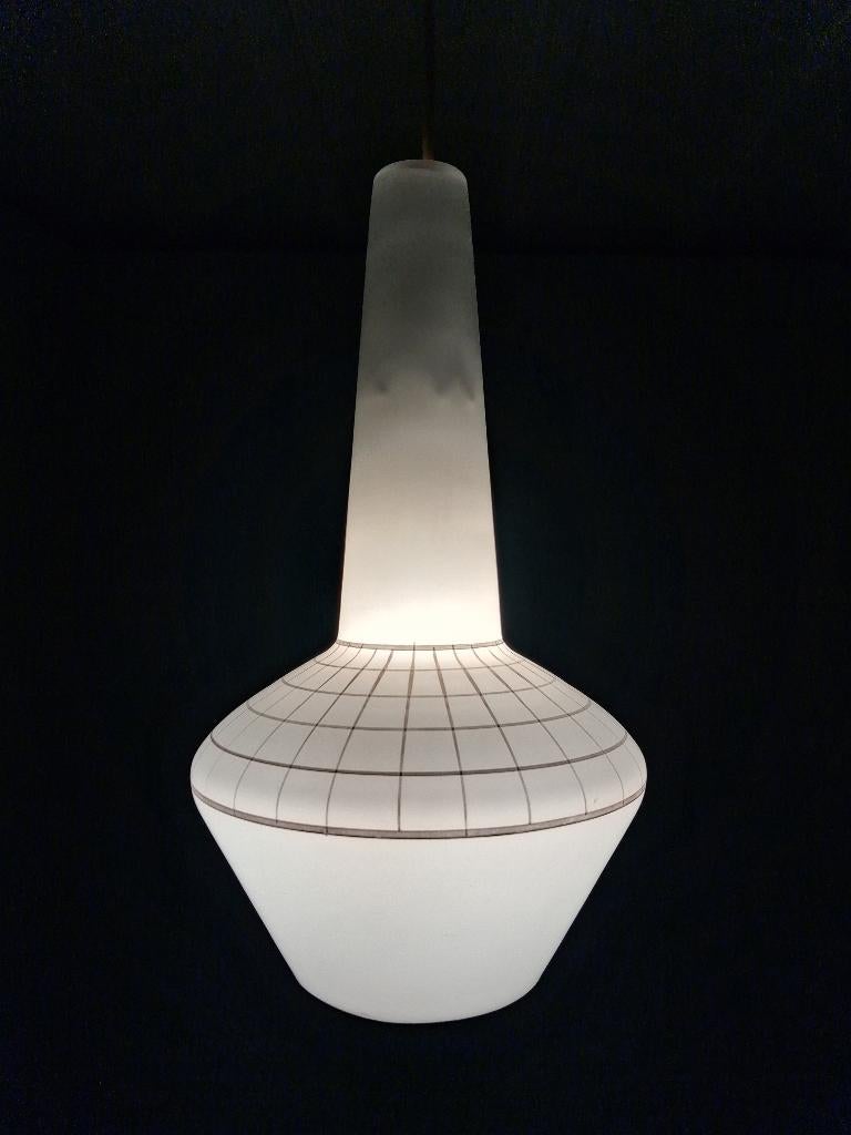 Vintage Hanglamp in Melkglas, Jaren 60 - 70, Maison & Meubles, Lampes | Plafonniers, Utilisé, Verre, Enlèvement
