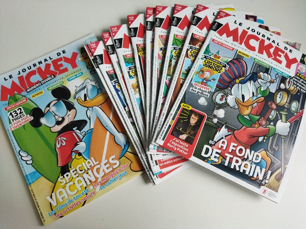 Lot de 10 revues Le journal de Mickey + 1 double 2023, Enlèvement ou Envoi, Utilisé, Journal