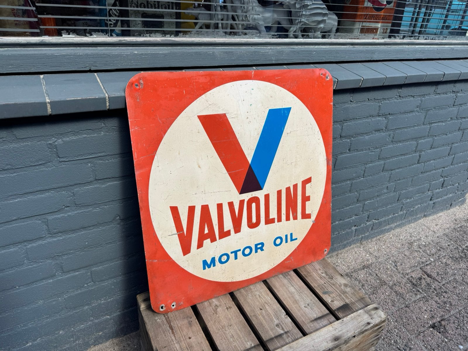 Huile moteur VALVOLINE ancienne Billboard, Collections, Panneau publicitaire, Enlèvement ou Envoi, ., Utilisé