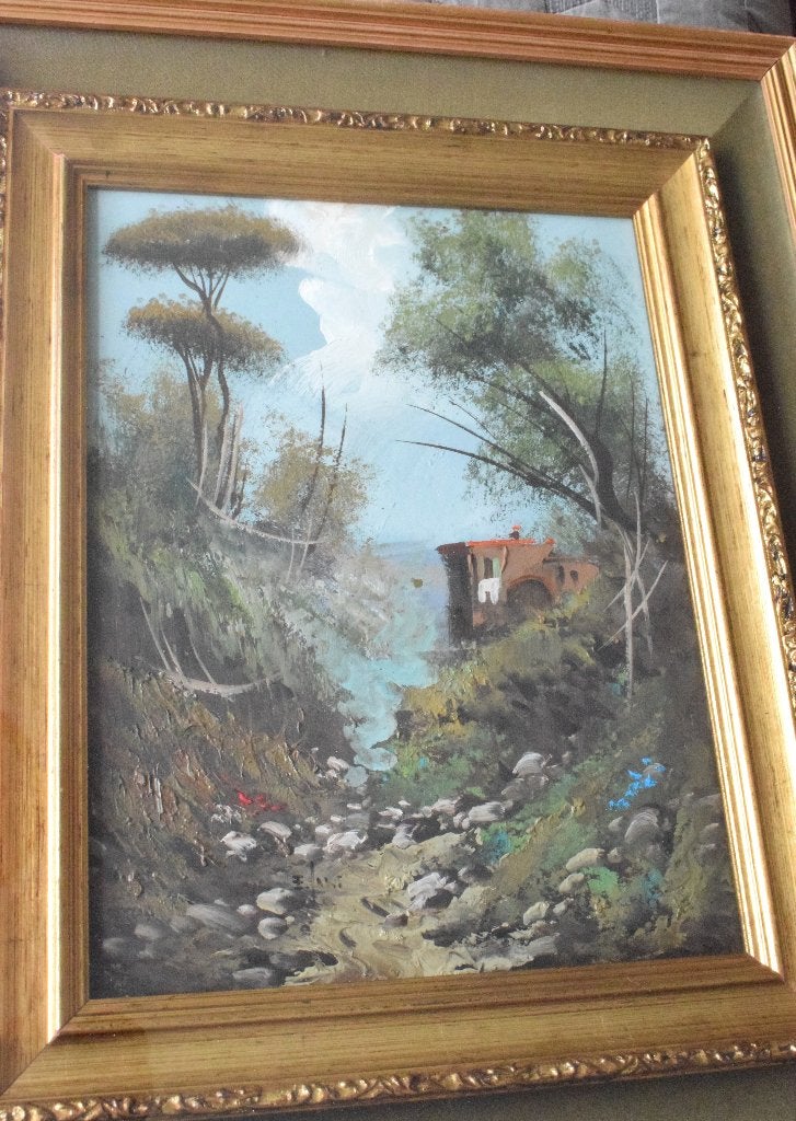 Vintage olieverschilderij van Irene Cafieri, Ophalen of Verzenden