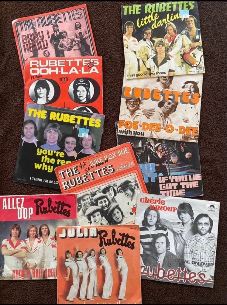 The Rubettes- Lot de 10 vinyles, CD & DVD, Vinyles Singles, Pochette photo, Enlèvement, Utilisé, Pop