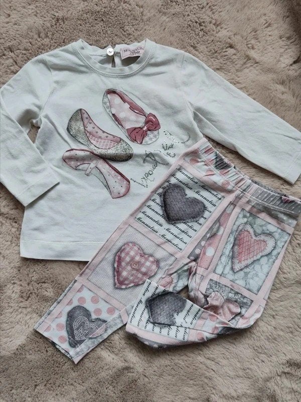 Monnalisa setje, Kinderen en Baby's, Babykleding | Maat 74, Meisje, Ophalen of Verzenden, Zo goed als nieuw, Setje