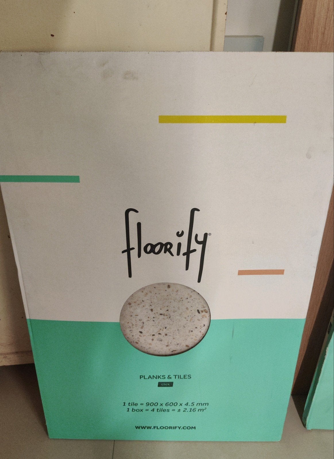 Vinyle Floorify  'Piccolo' 900x600x4,5mm, Neuf, Gris, Moins de 5 m², Enlèvement