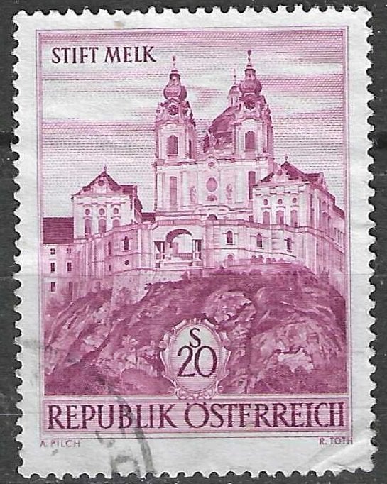 Oostenrijk 1963 - Yvert 967 - Abdij vn Melk (ST), Verzenden, Gestempeld
