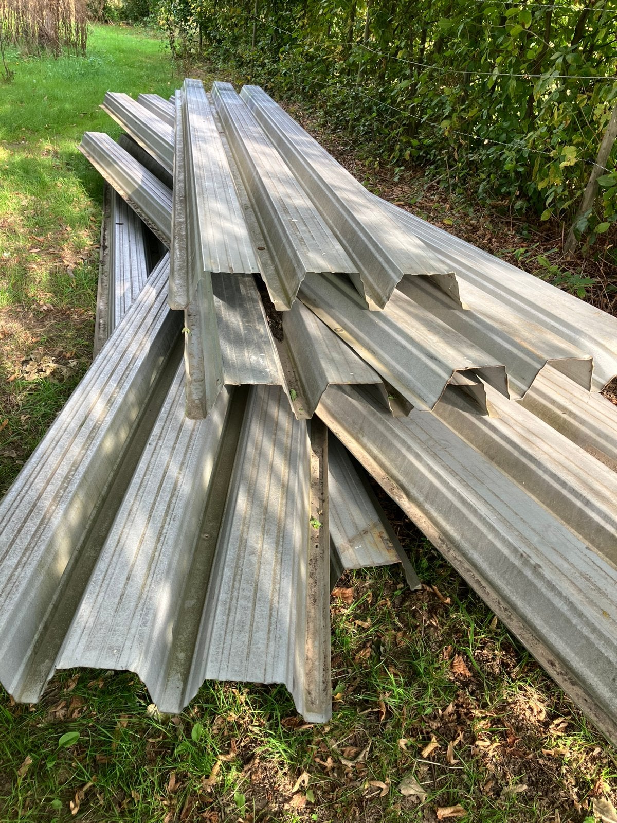 Gegalvaniseerde dakplaten 7 stuks, Doe-het-zelf en Bouw, Ophalen, Gebruikt, 15 m² of meer, Golfplaat
