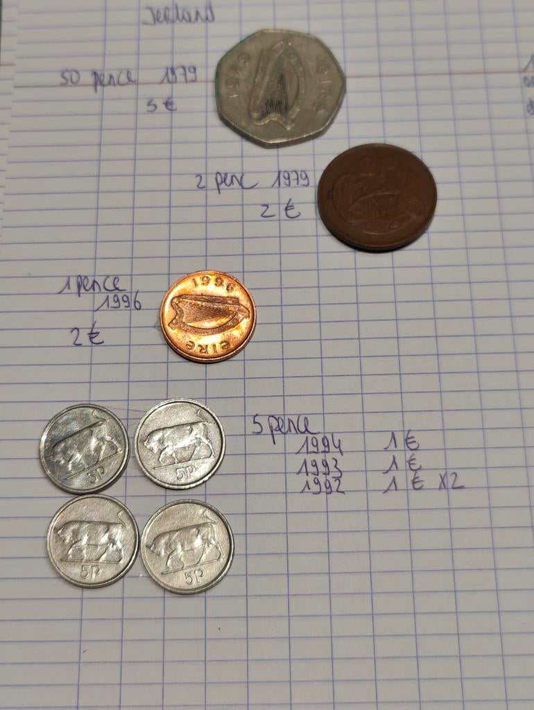 Munten ierland, Timbres & Monnaies, Monnaies | Europe | Monnaies euro, Enlèvement ou Envoi, Irlande