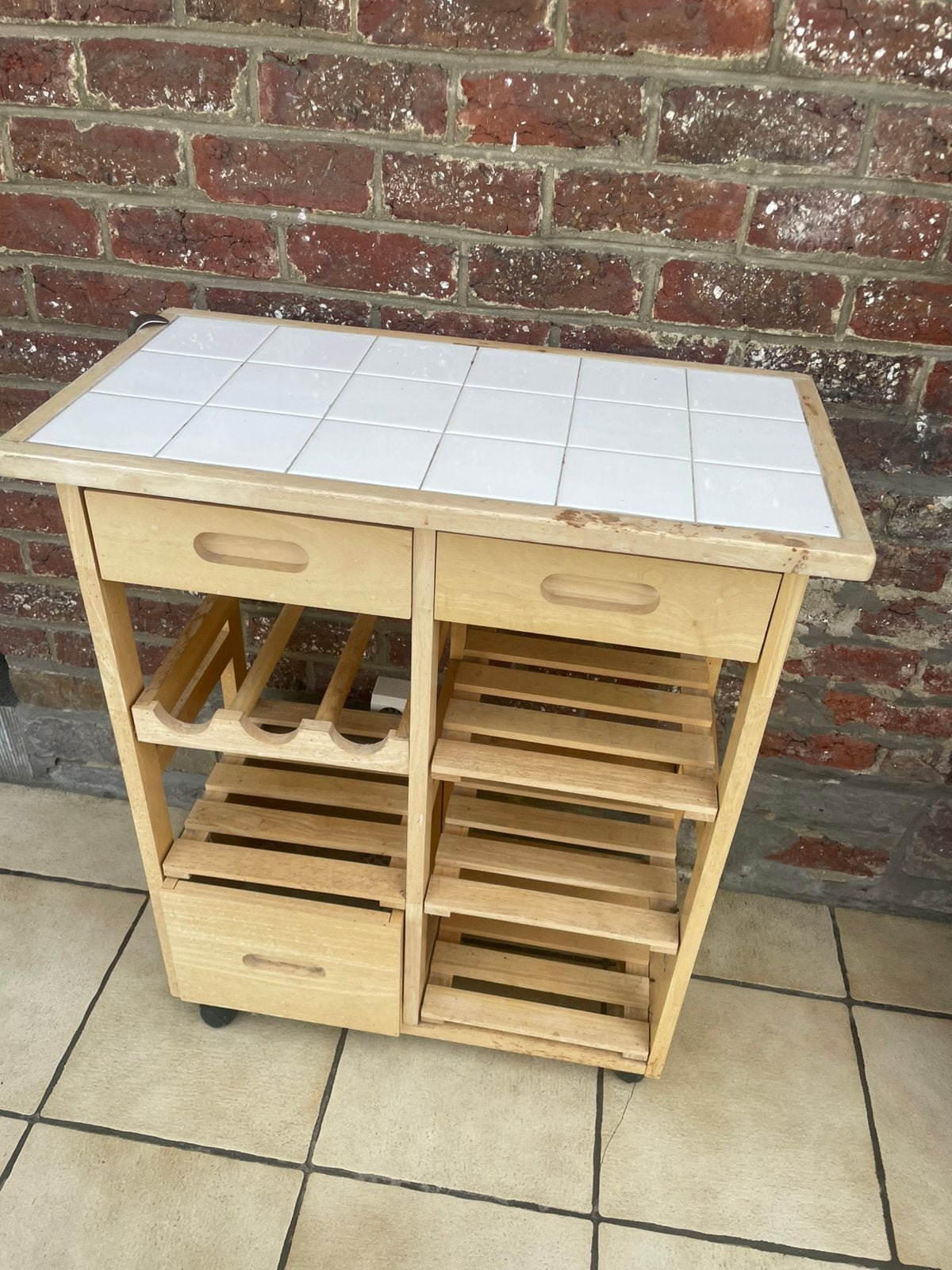 Petit meuble sur roulettes avec 3 tiroirs, Enlèvement, Utilisé