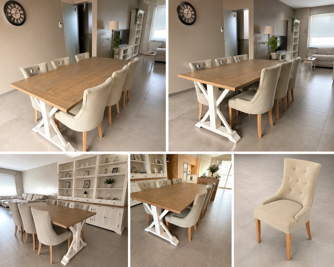 Table de monastère + 6 chaises de campagne., Enlèvement, Comme neuf