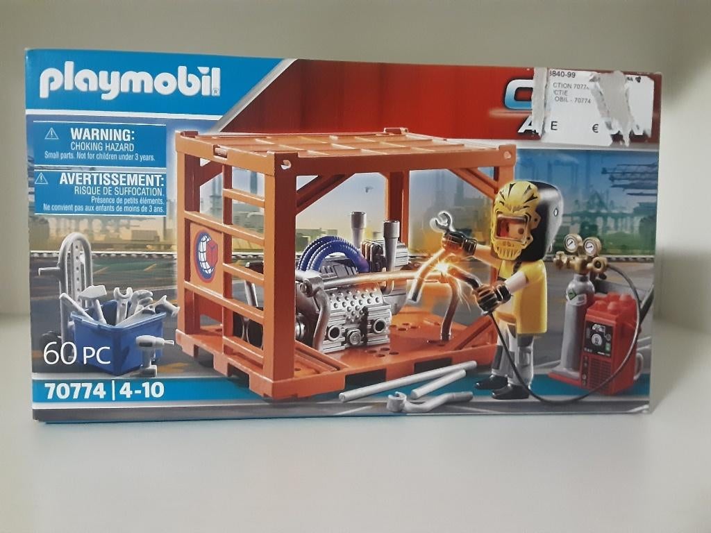 PLaymobil arbeider en container - nieuw, Ophalen of Verzenden, Zo goed als nieuw, Complete set