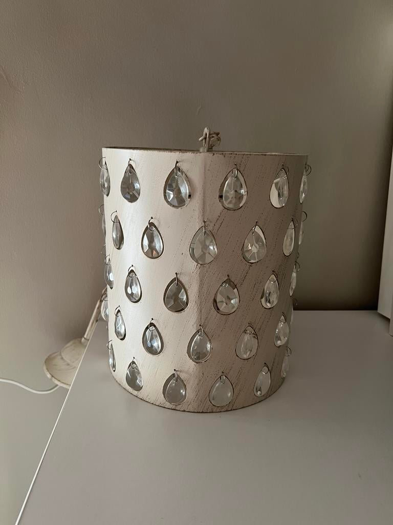 Prachtige metalen kristallen hanglamp, Ophalen, Klassiek landelijk romantisch, Zo goed als nieuw, Metaal