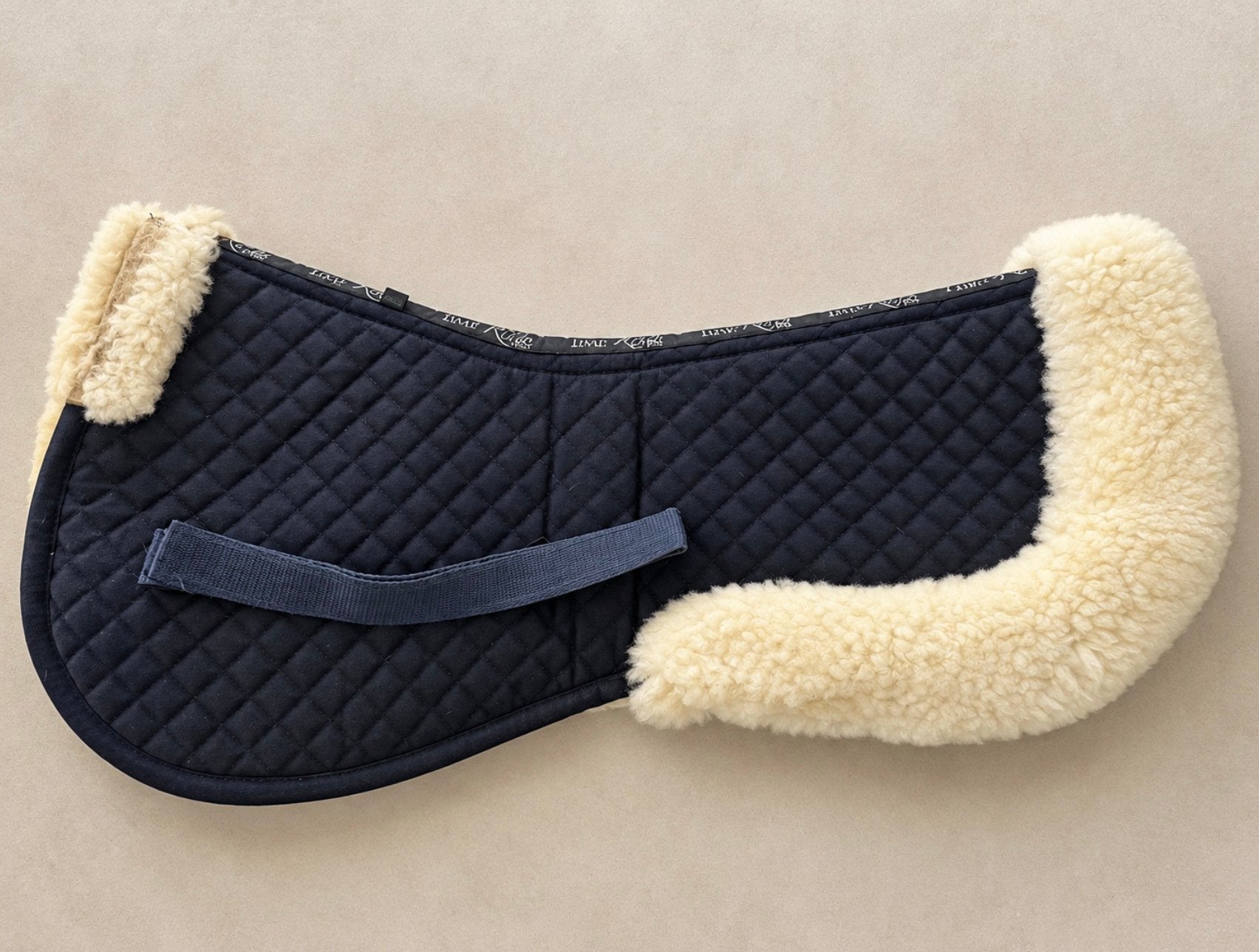 laine et demi-coussin pour cheval — bleu marine et crème, Full (L), Laine, Enlèvement ou Envoi, Protection du garrot