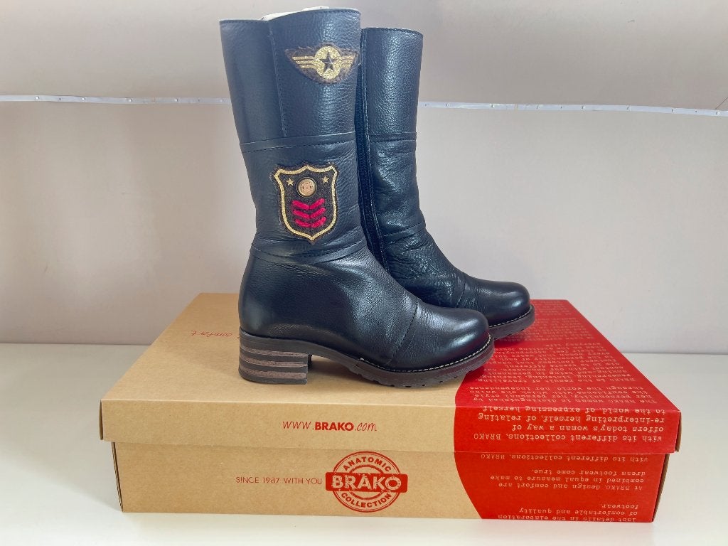 Bottes Brako Military 8452 Traviata noires 37 Écussons, Enlèvement ou Envoi, Porté, Bottes hautes, Brako