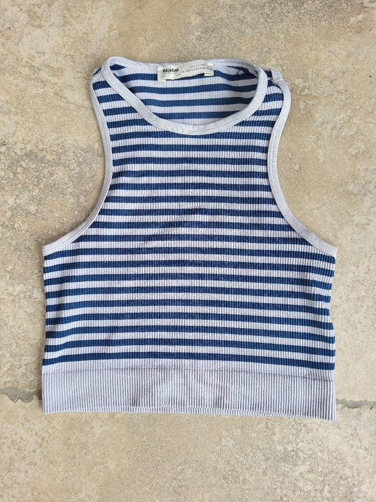Merk Pull & Bear: topje mt XS, Kleding | Dames, Topjes, Blauw, Ophalen of Verzenden, Maat 34 (XS) of kleiner, Gedragen