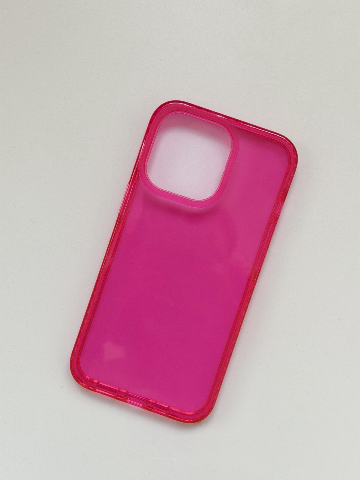 Coque transparente rose vif pour iPhone 15 Pro | Comme neuve, Enlèvement ou Envoi, Rose, Comme neuf, Silicone