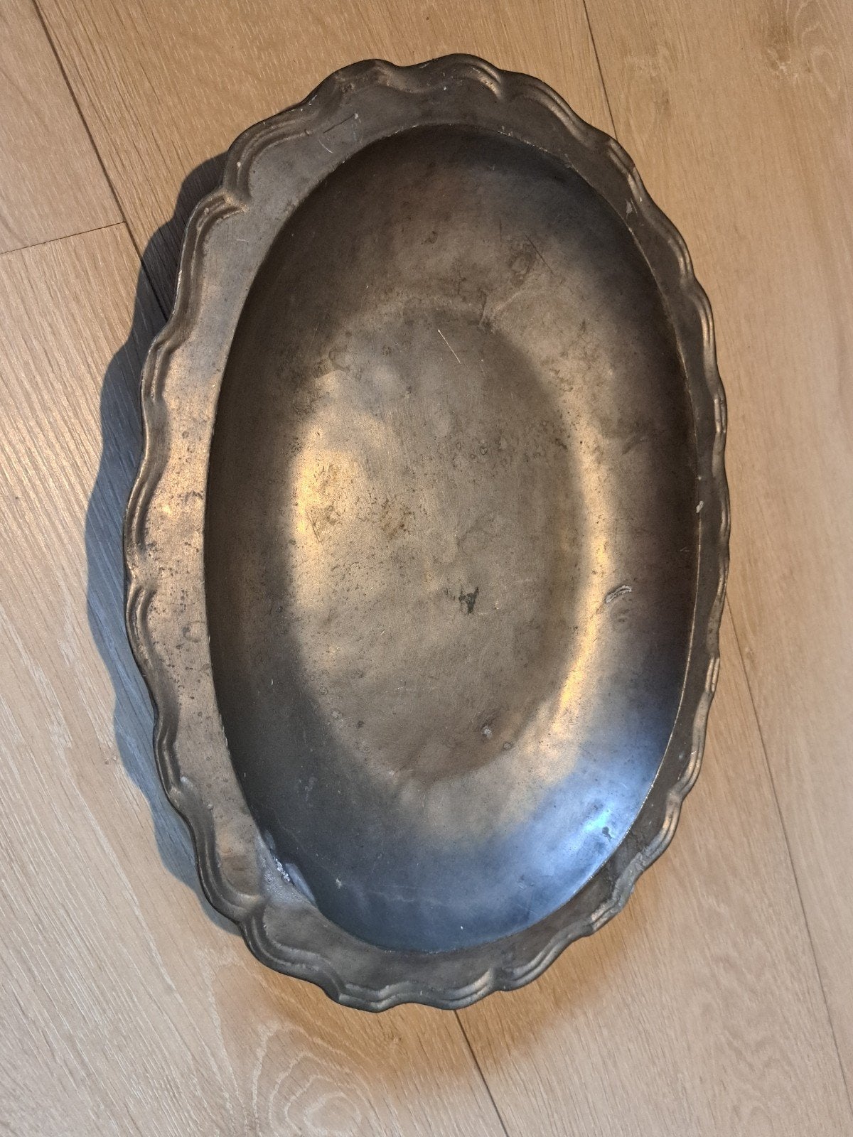 Vintage dienblad van tin, Antiek en Kunst, Ophalen of Verzenden