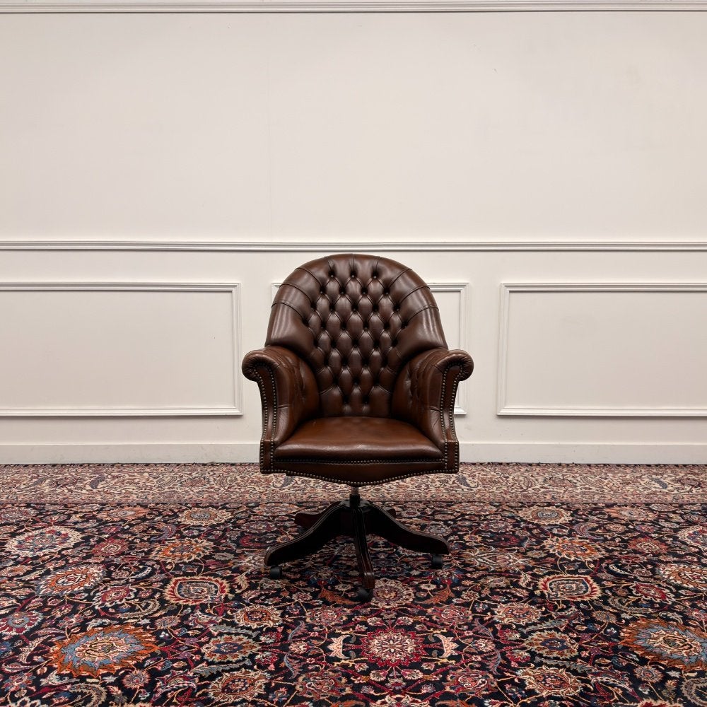 Klassiek Engels Chesterfield Bureaustoel, Ophalen of Verzenden