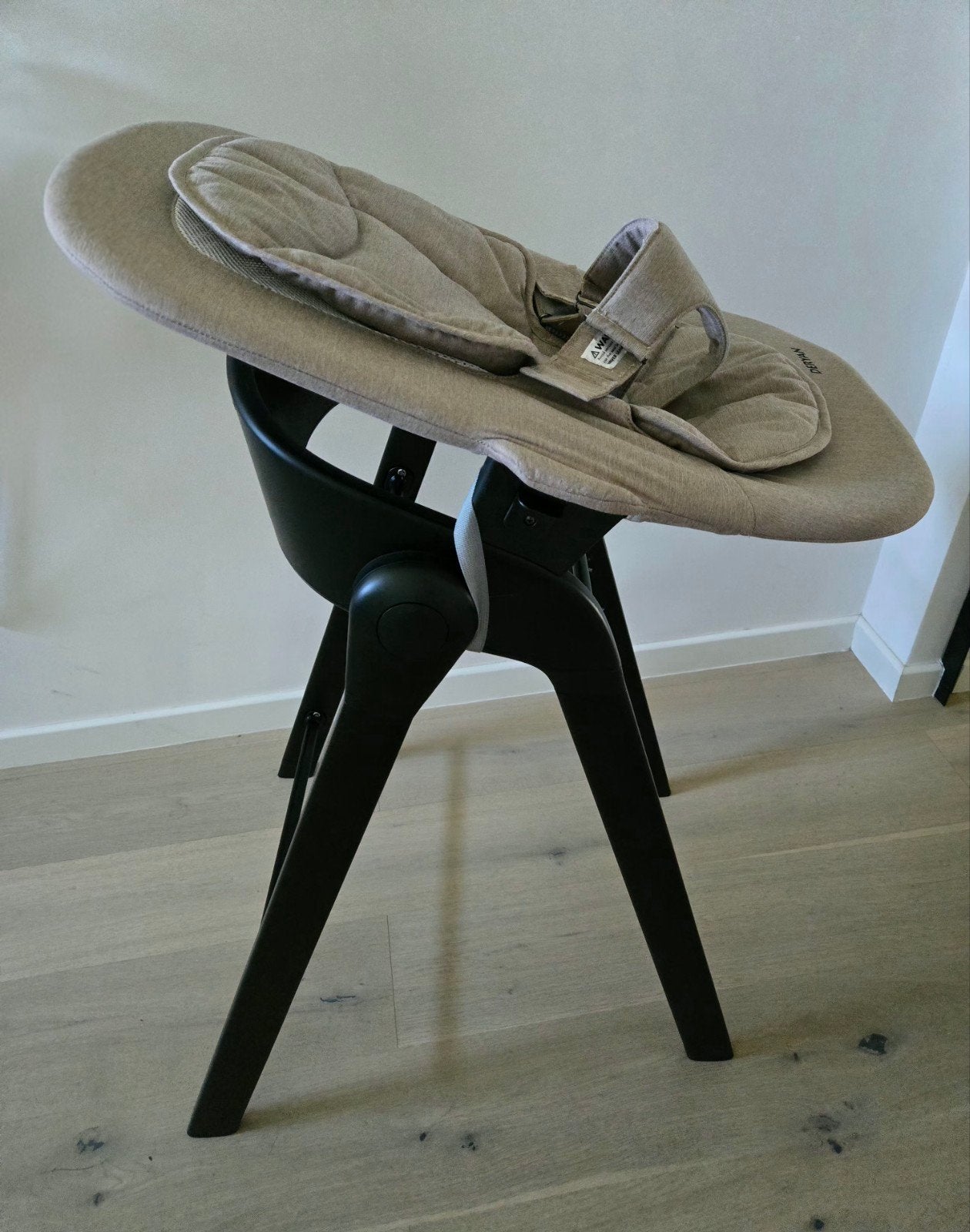 Deryan luxe kinderstoel + bouncer nougat/zwart, Ophalen