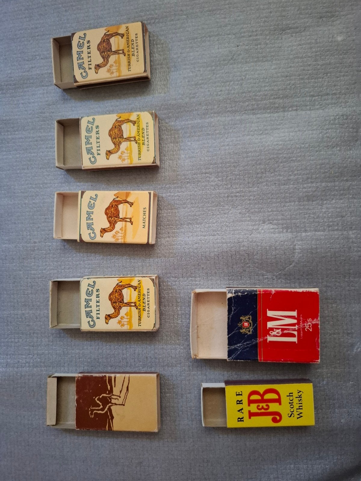 Vintage Allumettes vide luciferdoosje lege Camel L&M J&B, Collections, Enlèvement ou Envoi