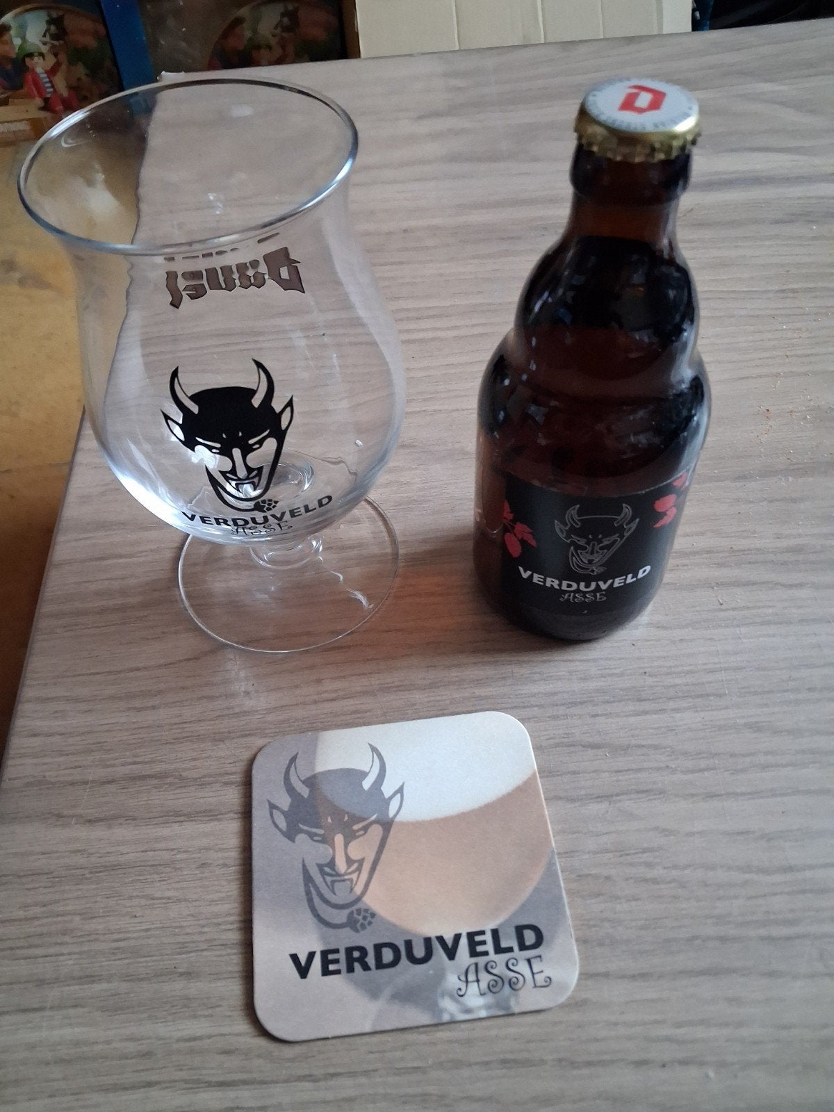 Duvel glas met flesje Duvel Verduveld, Ophalen of Verzenden, Nieuw, Glas of Glazen, Duvel