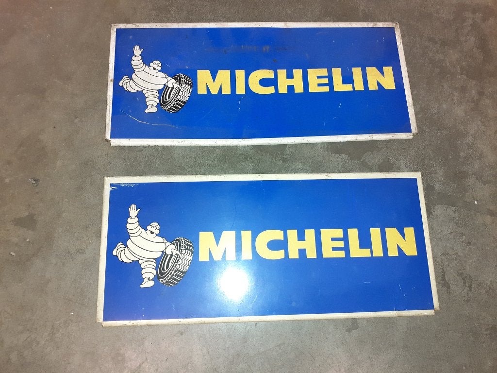 2 blikken michelin borden, jaren '70, mooie staat !, Verzamelen, Ophalen of Verzenden, Zo goed als nieuw