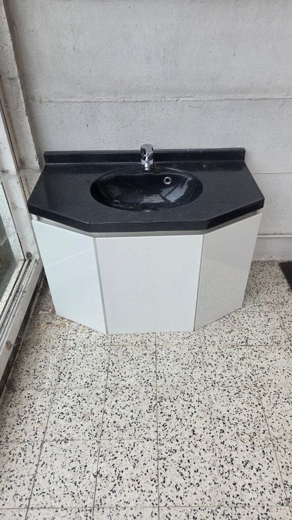 Lavabo met kastje en spiegel, Enlèvement, Utilisé, 50 à 75 cm, 100 à 150 cm