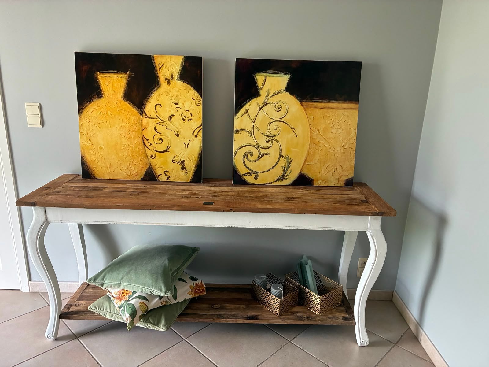 Set 2 canvassen Pomax vasen, Ophalen, 50 – 75, Zo goed als nieuw, Schilderij