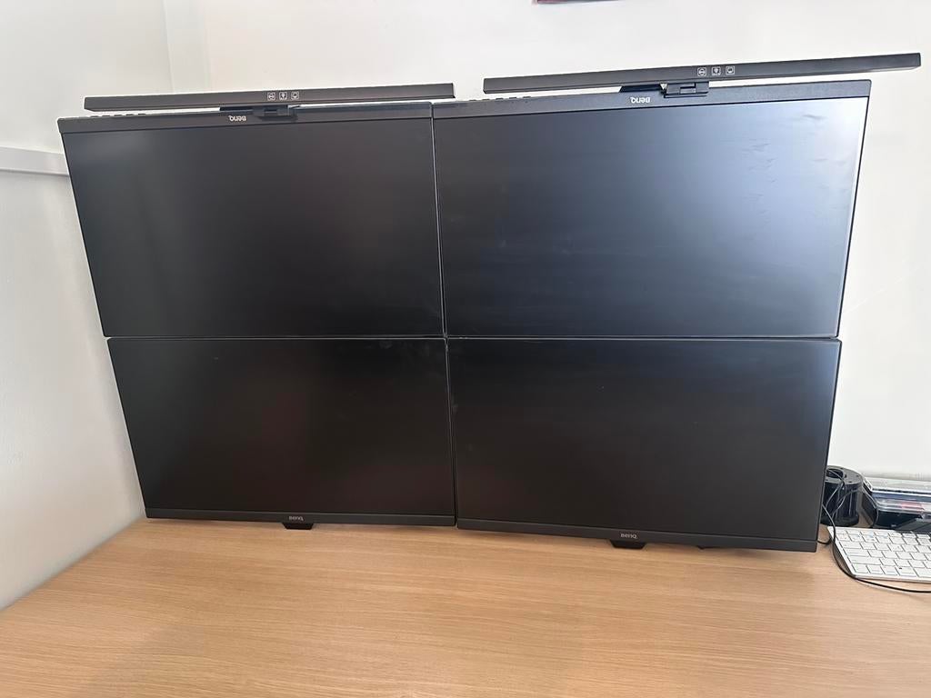 4 x Benq BL2480 inclusief monitor arm, Ophalen, Zo goed als nieuw