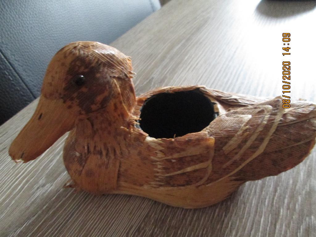 Canard de décoration en raphia brun, Ophalen, Kunststof, Zo goed als nieuw, Modern