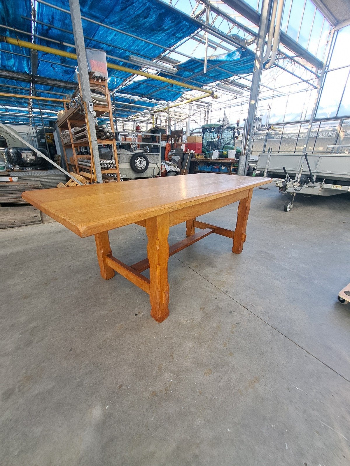 Belle table de salle à manger robuste en chêne massif (table, Enlèvement ou Envoi