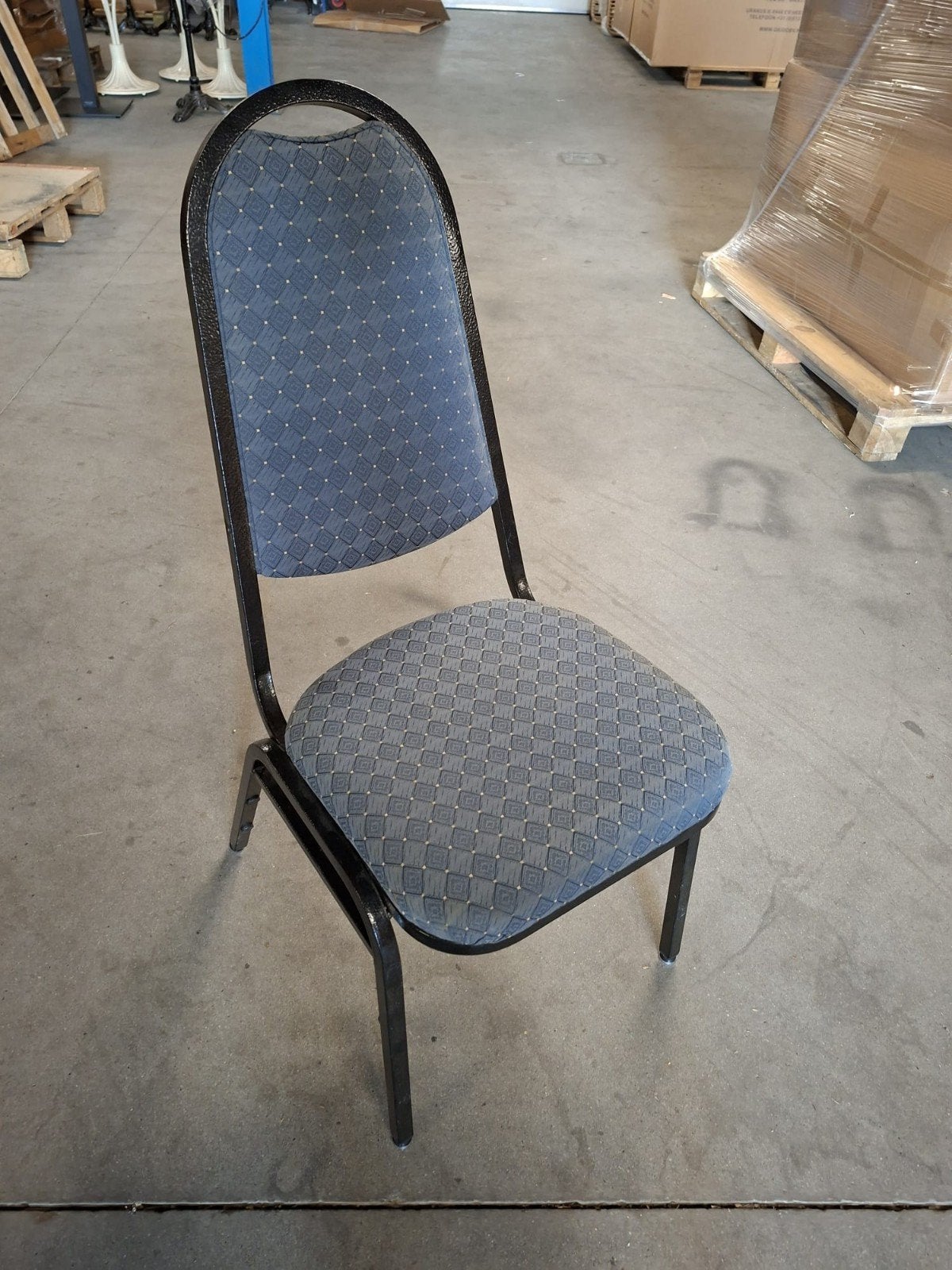 50 stackchair stapelbare horeca stoelen zaal refter kantine, Huis en Inrichting, Stoelen, Metaal, Stof, Blauw, Ophalen of Verzenden