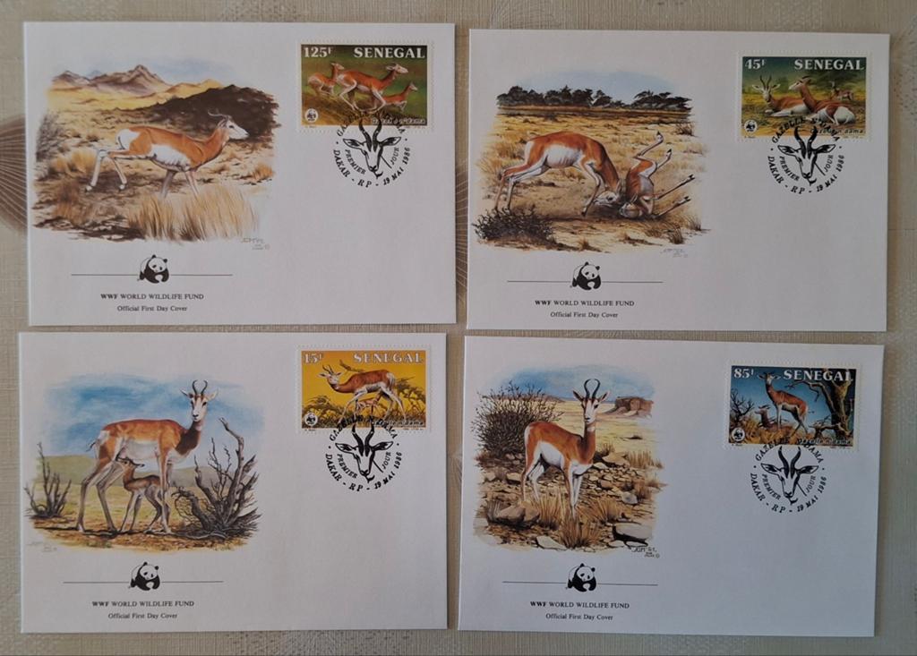 4 enveloppen Senegal ( André Buzin), Postzegels en Munten, Postzegels | Europa | Overig, Ophalen of Verzenden