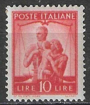 Italie 1945/1948 - Yvert 497 - Famille et justice (PF), Timbres & Monnaies, Timbres | Europe | Italie, Envoi, Non oblitéré