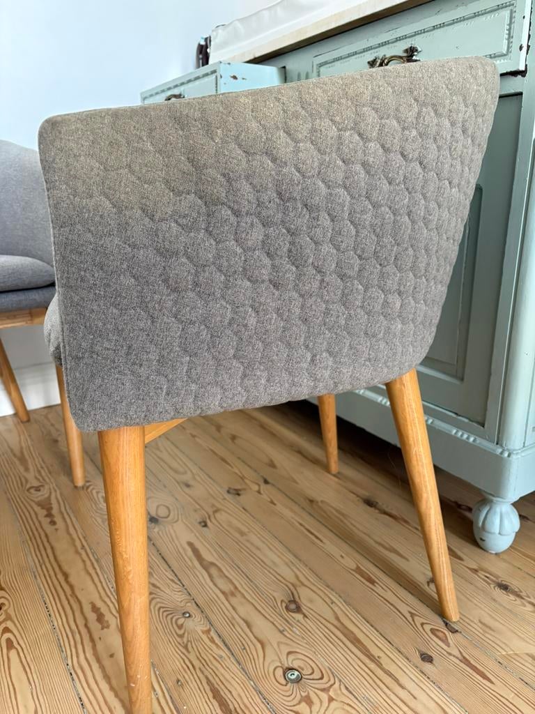 Set eetkamerstoelen (4 stuks), Gris, Klassiek, Enlèvement, Utilisé