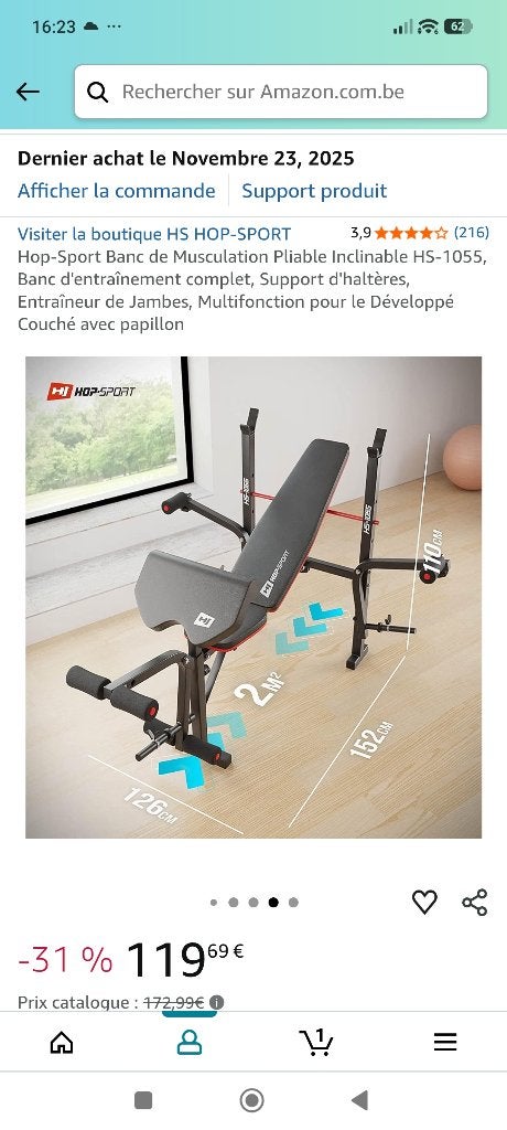 Banc de musculation, Enlèvement, Comme neuf, Bras