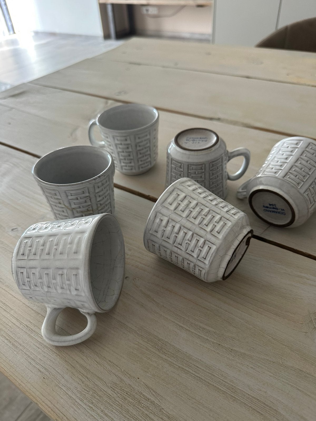Tasses en céramique Vintage Ceramano W. Germany (lot de 6), Enlèvement ou Envoi